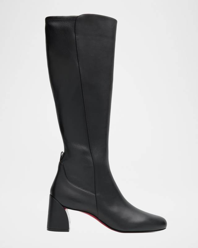 55mm Jane Botta Leather Red Sole Knee-High Boots